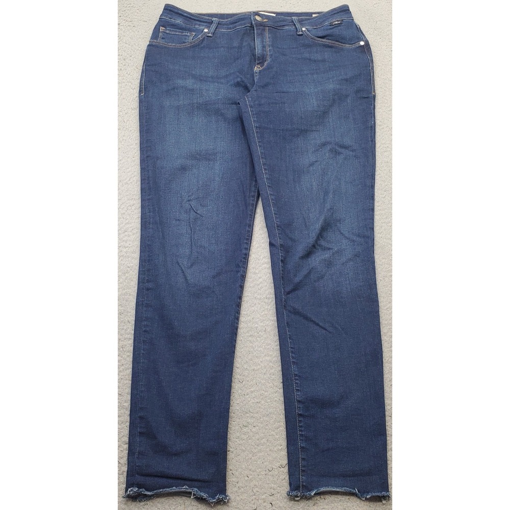 Mavi Ada Boyfriend Jeans Womens 31/29 Blue Denim Raw Hem Straight Leg Streetwear
